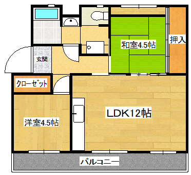 美室団地 405号室 間取り図